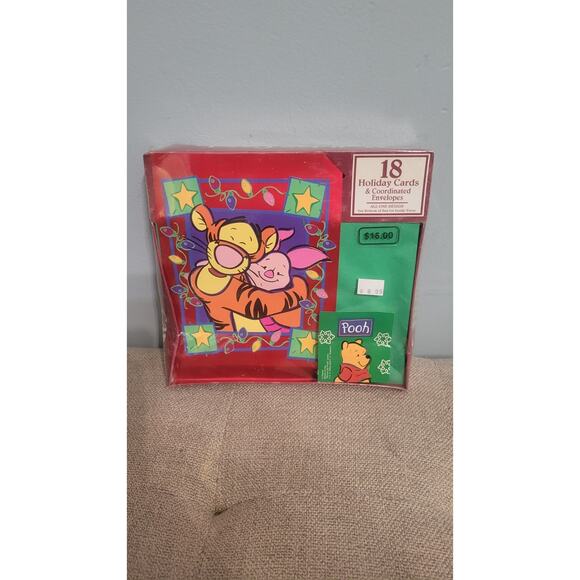 Vintage 1999 Disney Winnie the Pooh Tigger & Piglet Christmas Cards Box Set NIB - Picture 1 of 3